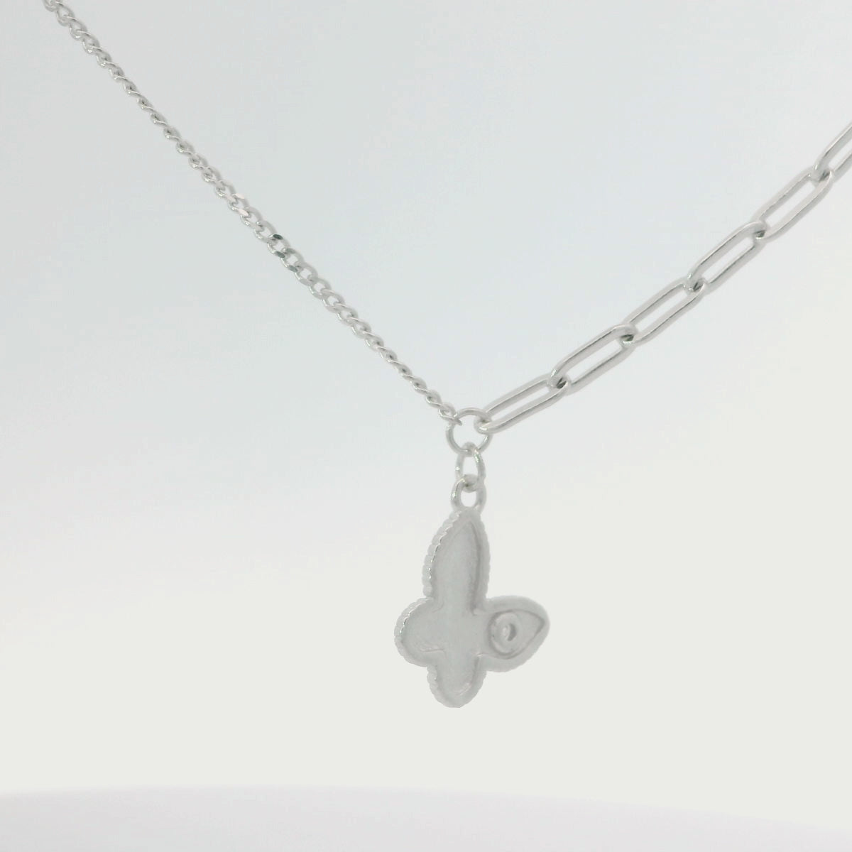 Elegant Silver Butterfly Pendant Necklace