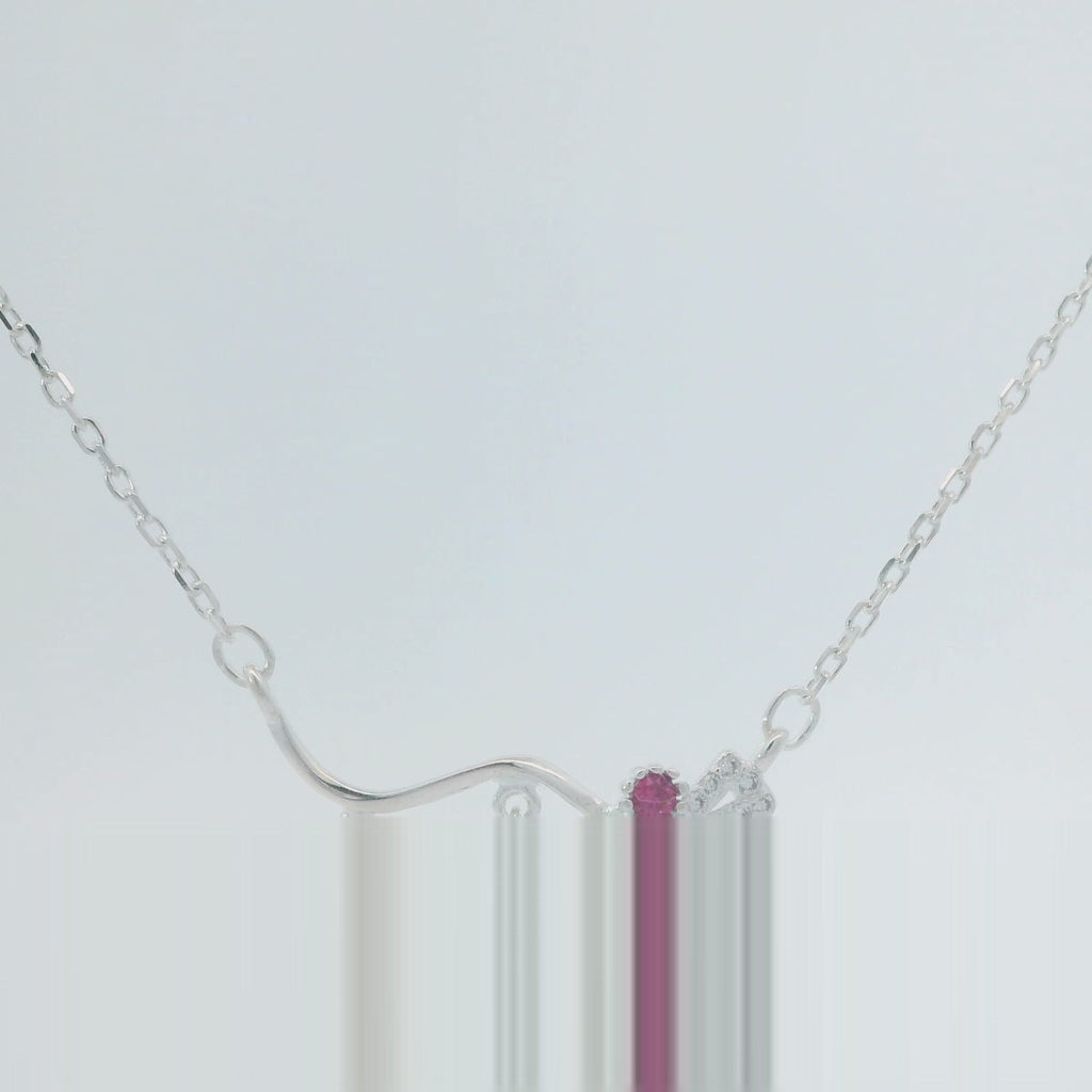 Elegant Silver Necklace with Ruby Accents
