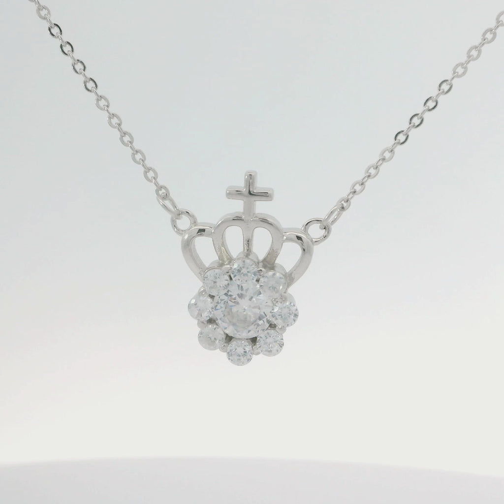 Elegant Crown Pendant Necklace