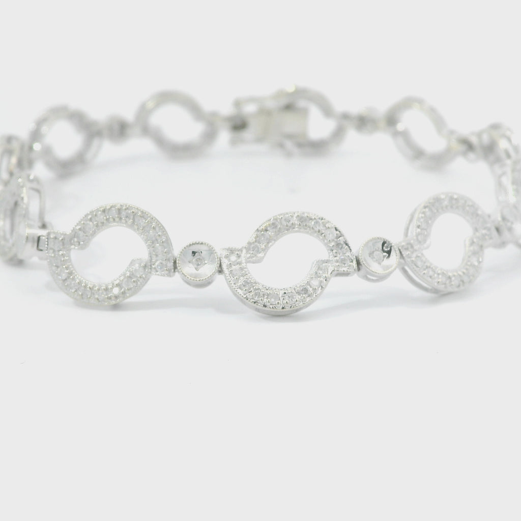 Elegant White Gold  Diamond Chain Bracelet
