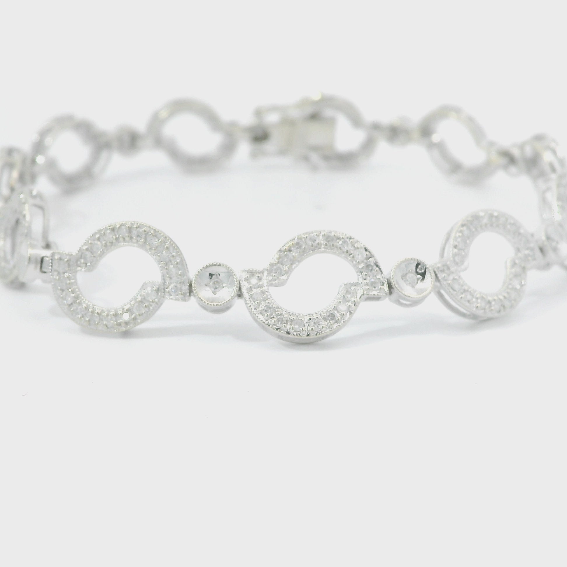 Elegant White Gold  Diamond Chain Bracelet