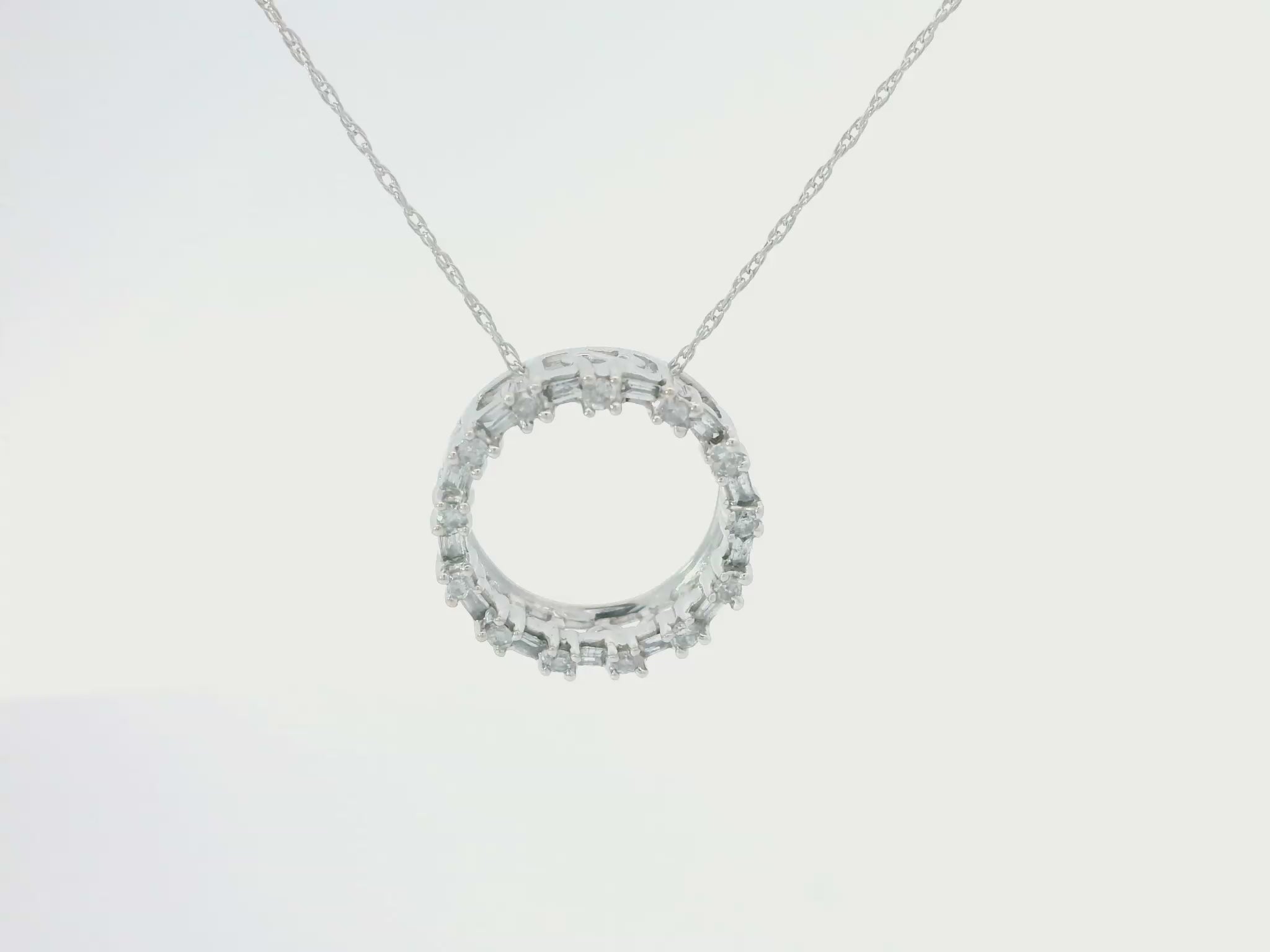 Elegant Diamond Circle Pendant with chain