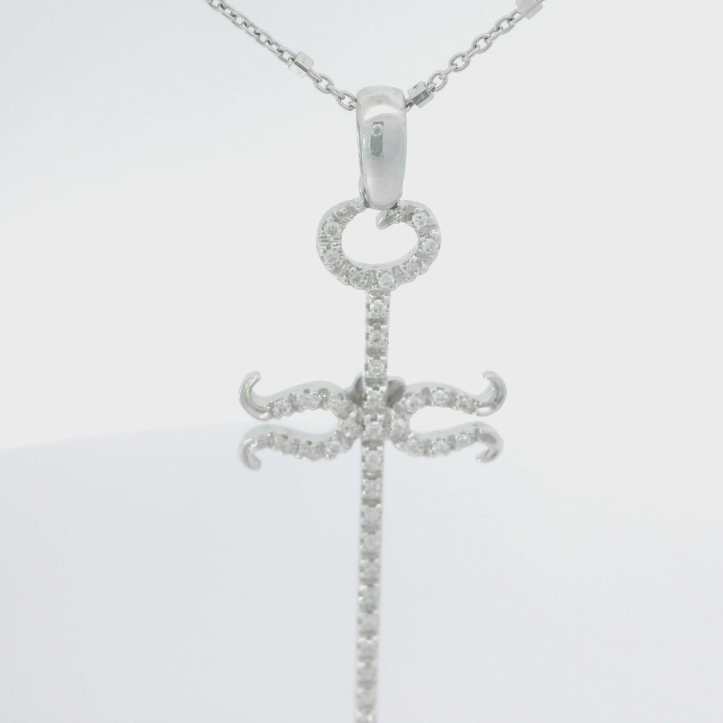 White Gold Diamond Cross Necklace